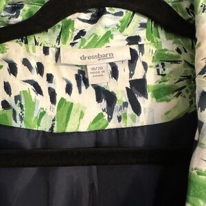 Dressbarn Abstract Green and Navy Jacket